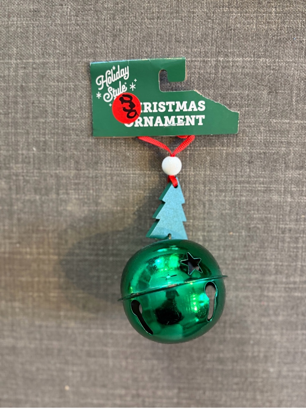 Holiday Style Gold Jingle Bell Christmas Ornament Green Tree New